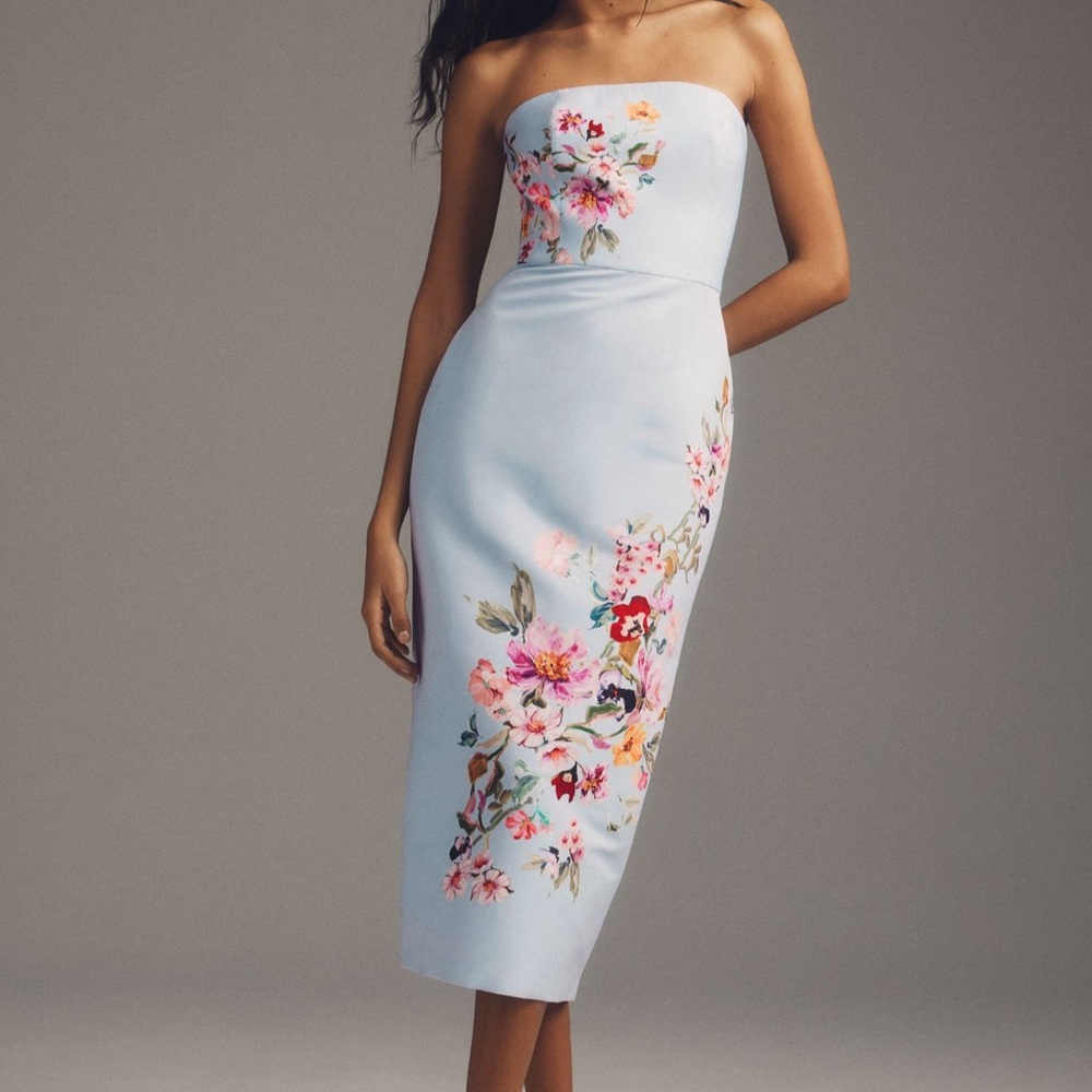 Sachin & Babi Stretch Taffeta Column Midi Dress